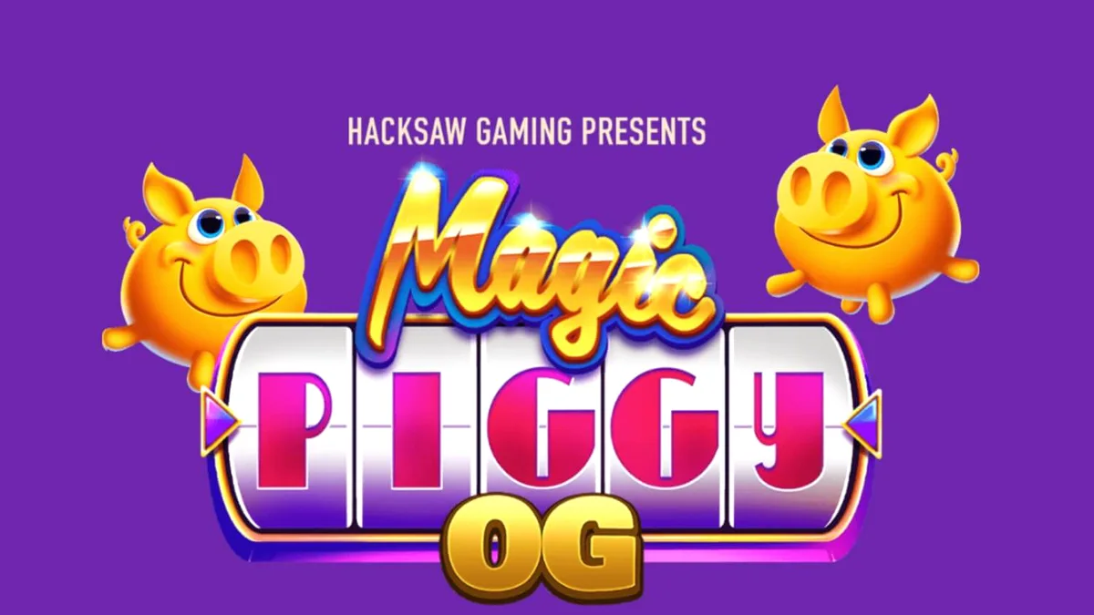 Interface do slot Magic Piggy OG com tema de programa de auditório